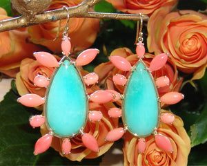 Green Ice Tear Drop Earrings