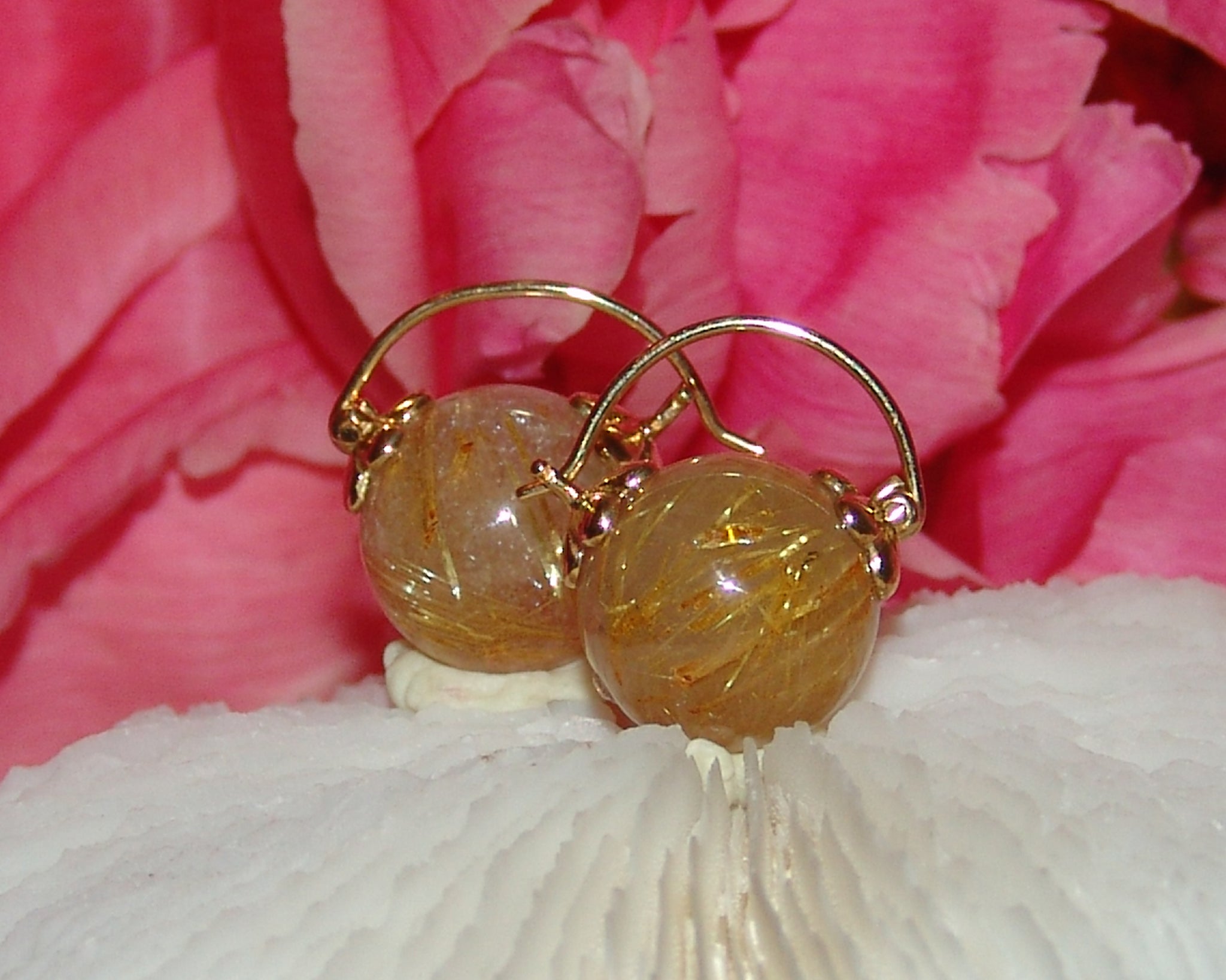 Golden Rutilated Quartz Earring