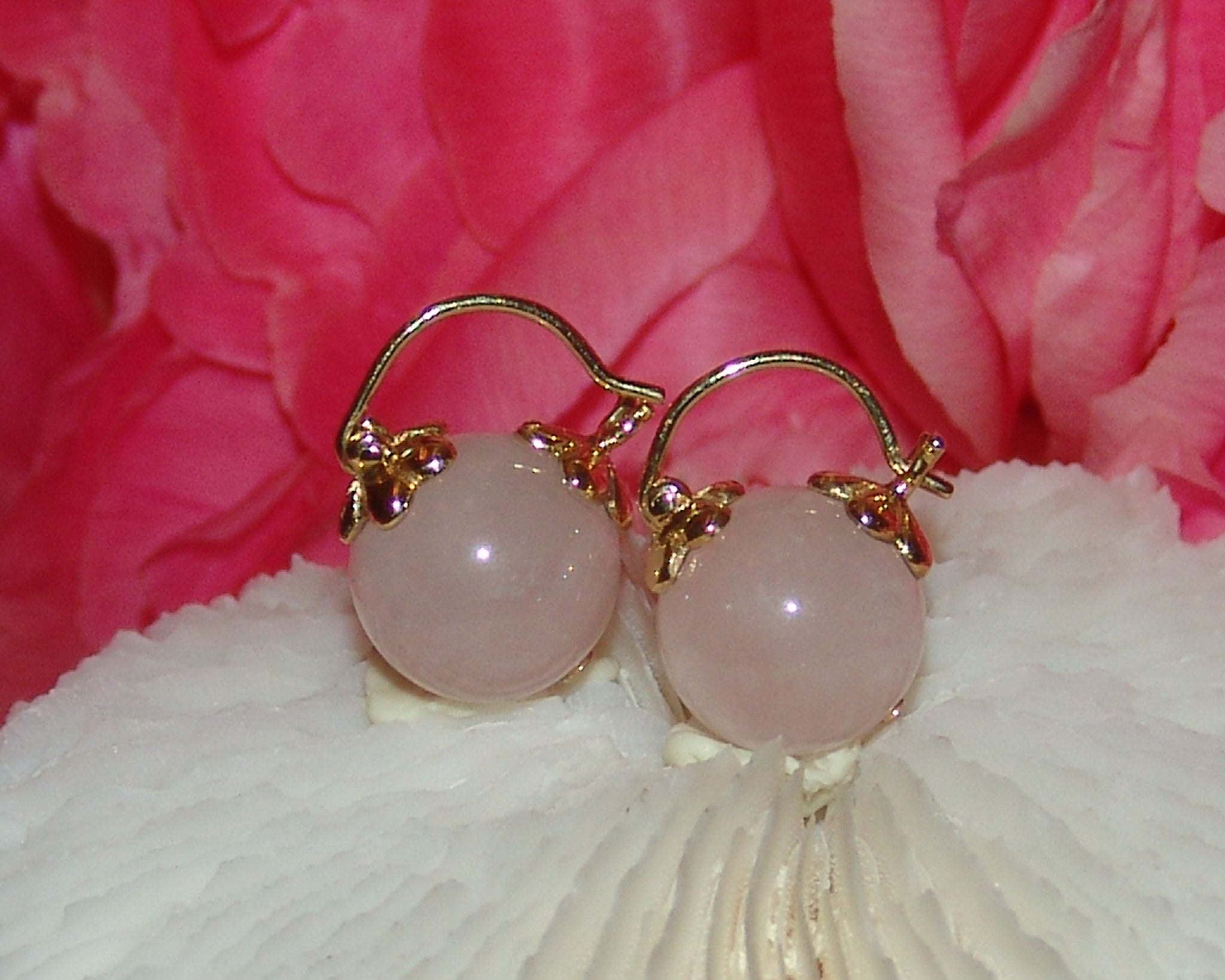 Rose Quartz Stone Earring