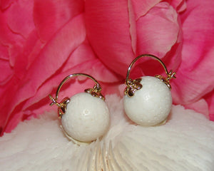 Cream Coral Stone Earring