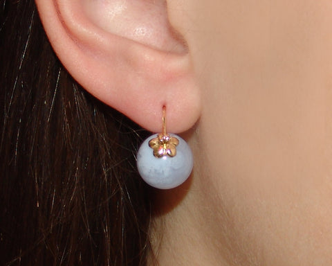 Blue Lace Agate Stone Earring