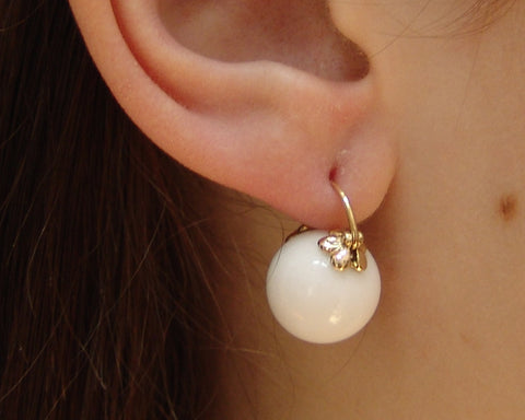 White Jade Stone Earring