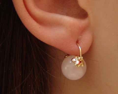 Rose Quartz Stone Earring