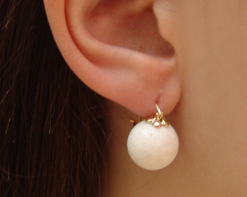 Cream Coral Stone Earring