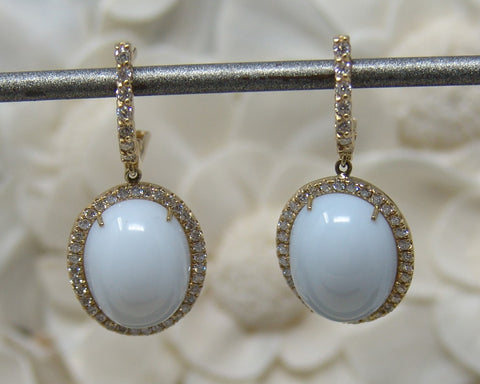 Oval Opal Earrings