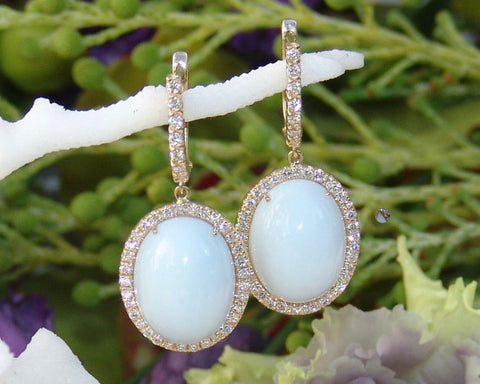 Oval Opal Earrings