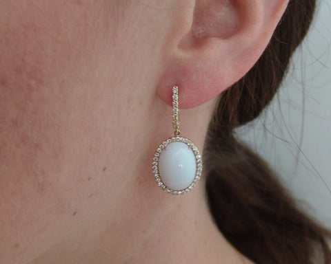 Oval Opal Earrings