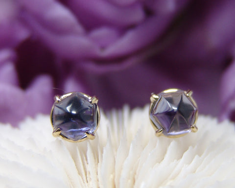 Octantal Iolite Studs