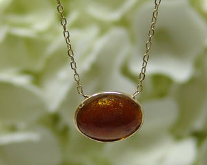 Oval Golden Coral Necklace