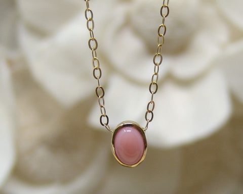 Tiny Pink Coral Necklace