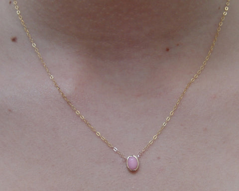 Tiny Pink Coral Necklace