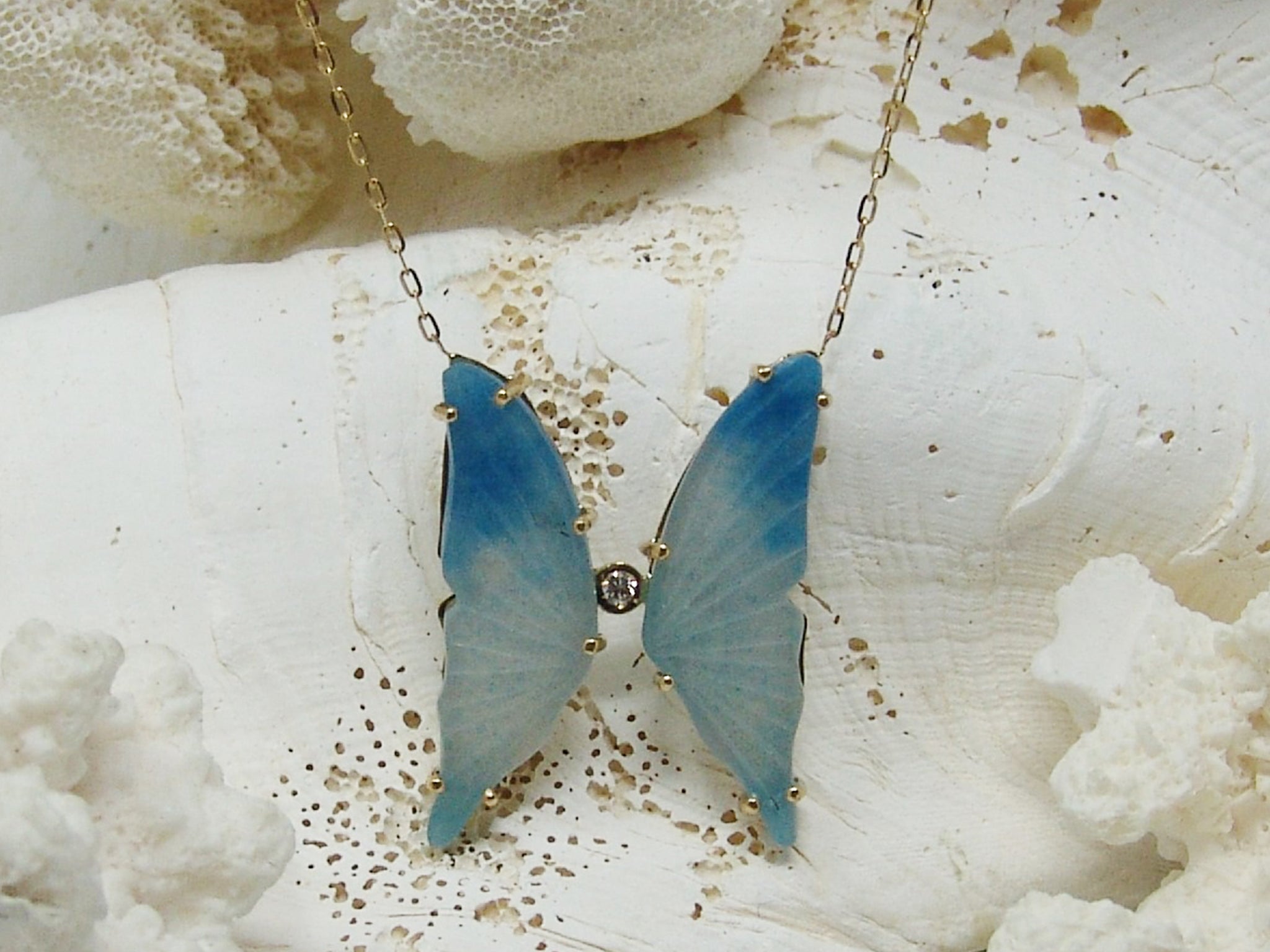 Butterfly Necklace (Blue Tonne Iolite)