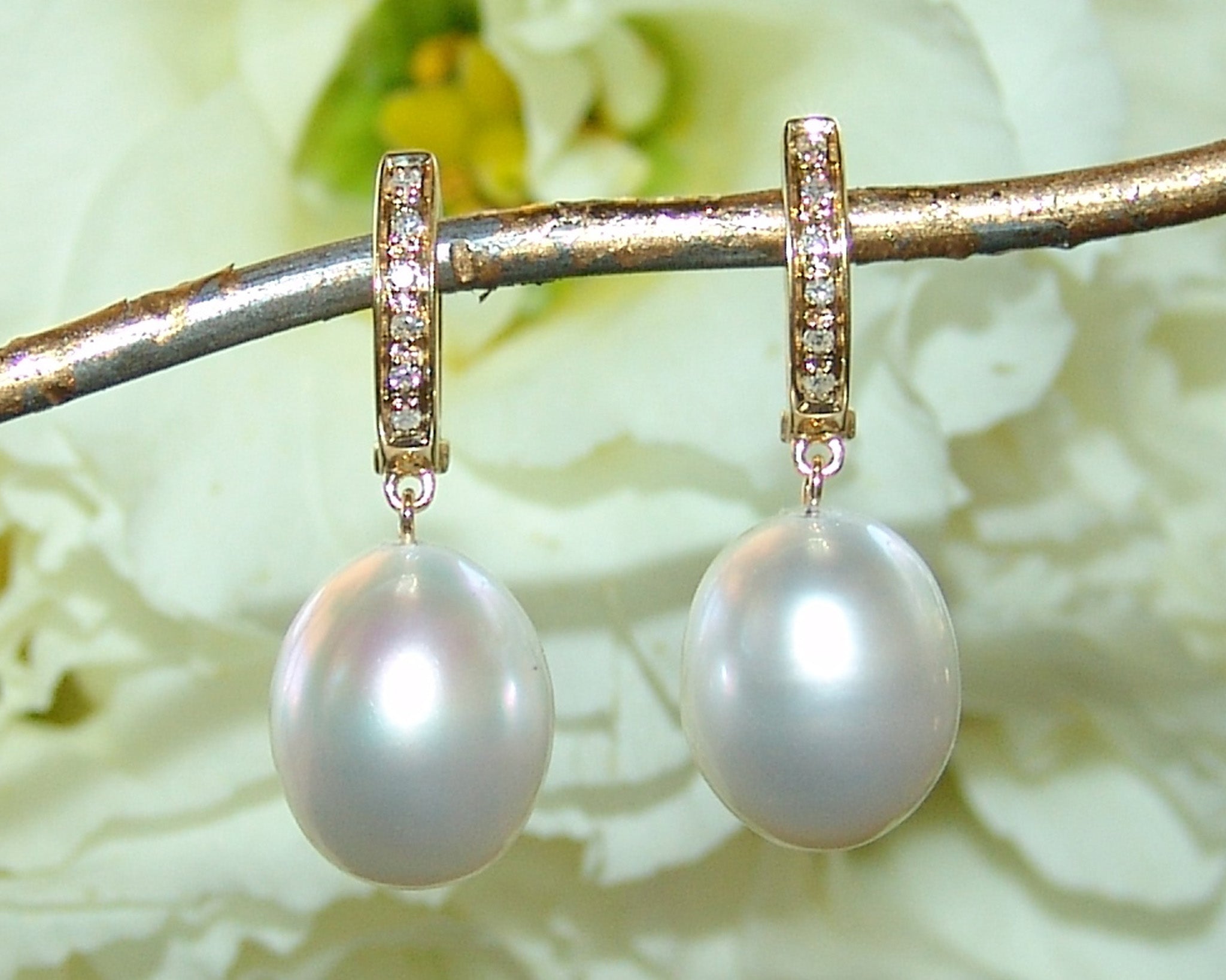 White Drop w/ Huggie Clasp