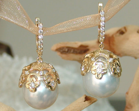 White Drop Earrings