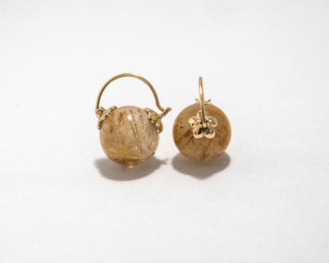 Golden Rutilated Quartz Earring