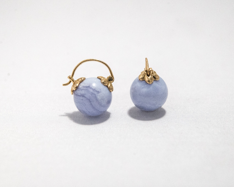 Blue Lace Agate Stone Earring