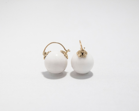 White Jade Stone Earring