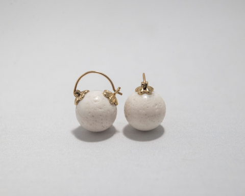 Cream Coral Stone Earring